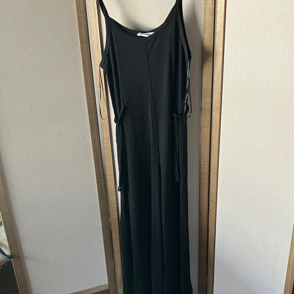 FINAL MARKDOWN Double Zero Classic Black tank style ribbed jumpsuit, medium